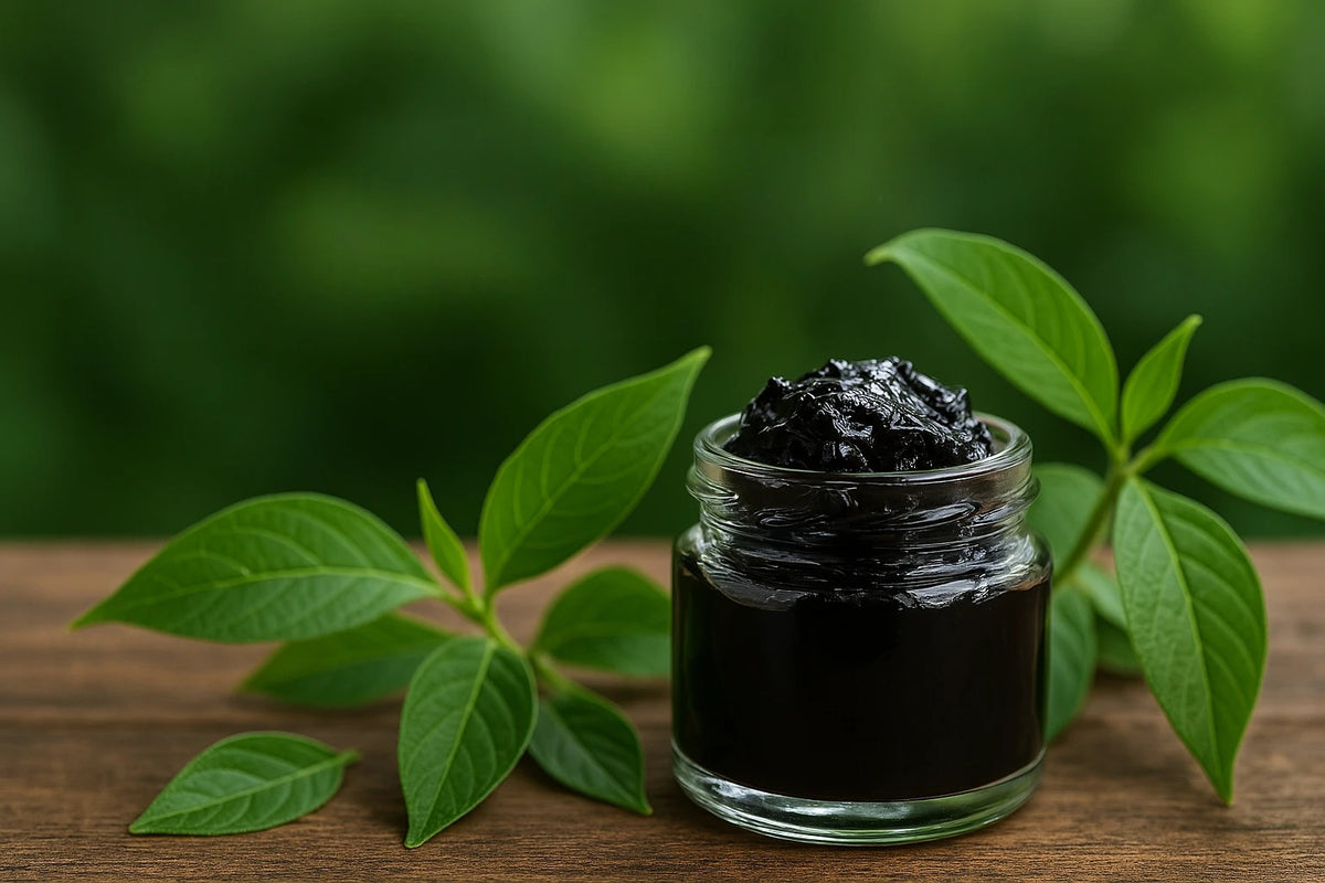 Endura gummies with shilajit and fresh green leaves